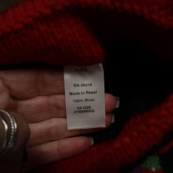 Handmade Wool Christmas Stocking Fair Colorful Isle Present Snowflake Santa - Picture 11 of 15